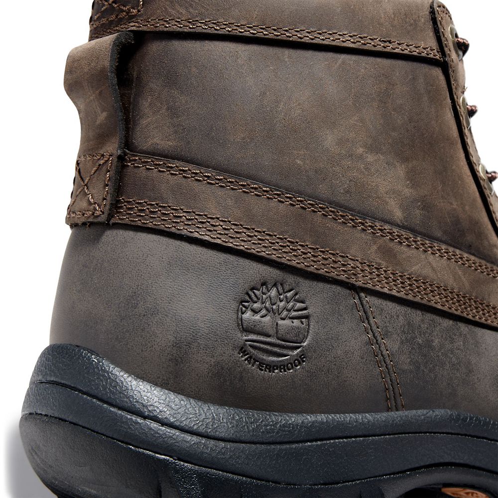 Timberland Μποτες Χιονιού Ανδρικα Καφε - Canard Mid Waterproof Δερματινα - Greece 1796342-NJ